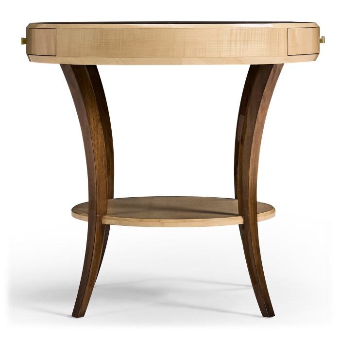 Art Deco Round Side Table with Drawer