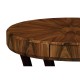 Art Deco High Lustre Round Side Table with Drawer