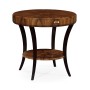 Art Deco High Lustre Round Side Table with Drawer