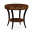 Art Deco round side table with drawer and stainless steel handle (Satin)