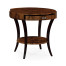 Art Deco round side table with drawer and stainless steel handle (Satin)