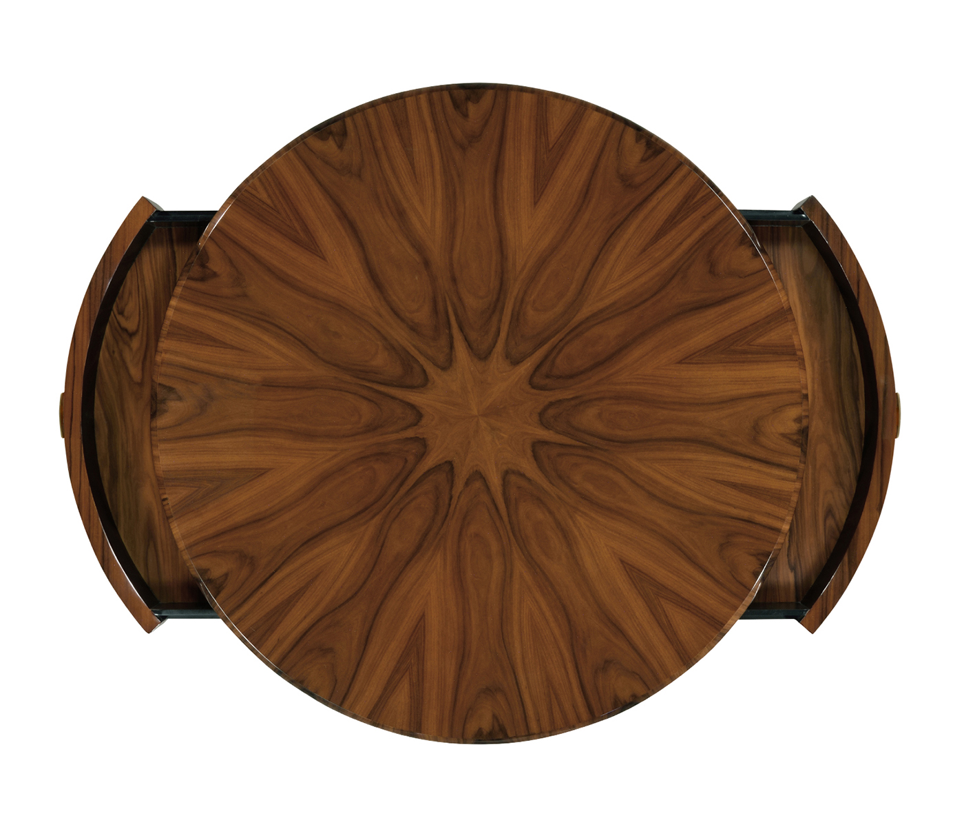 Art Deco Satin Round Side Table with Drawer