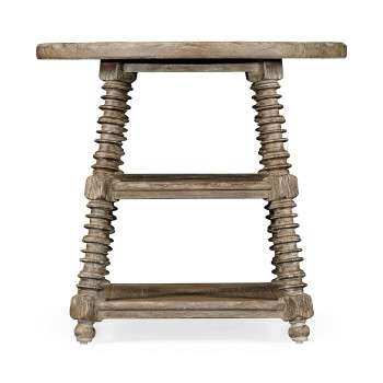 Weathered grey round side table