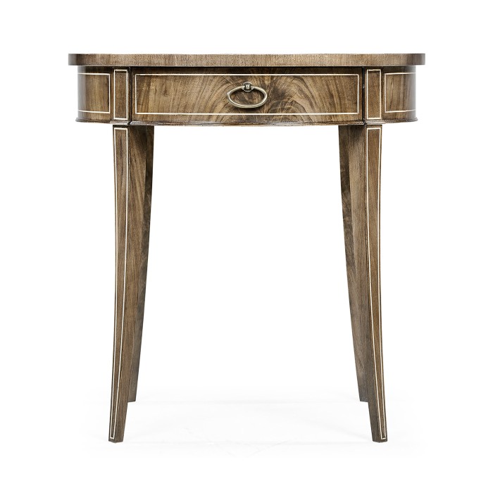 Round Bleached Walnut Side Table