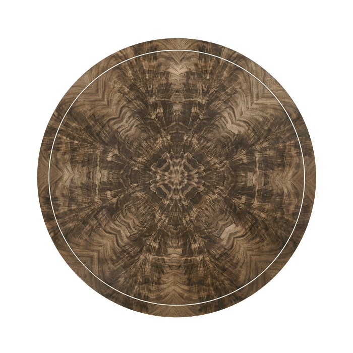 Round Bleached Walnut Side Table