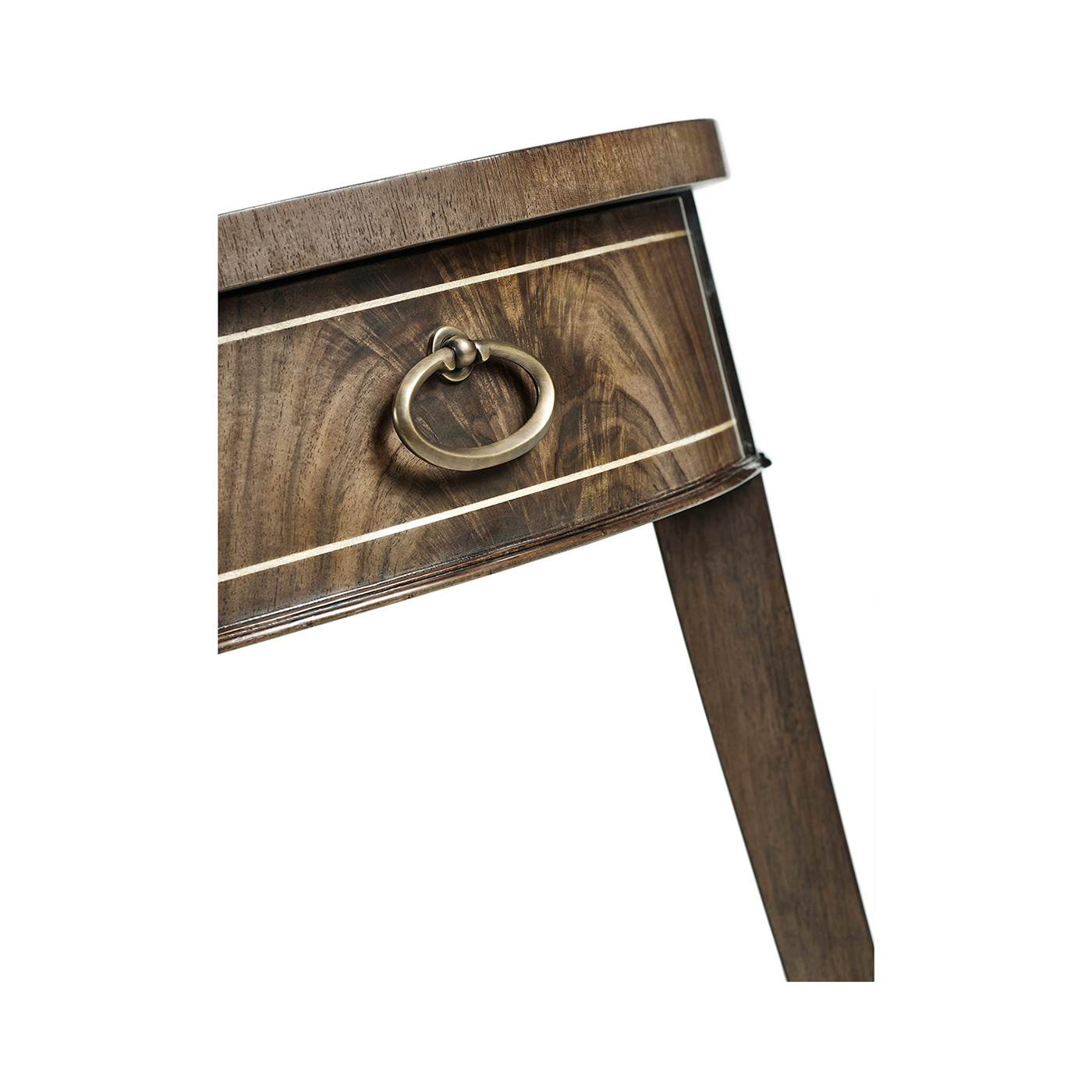 Round Bleached Walnut Side Table