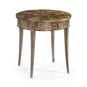 Round Bleached Walnut Side Table