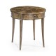 Round Bleached Walnut Side Table