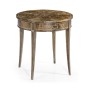 Round Bleached Walnut Side Table