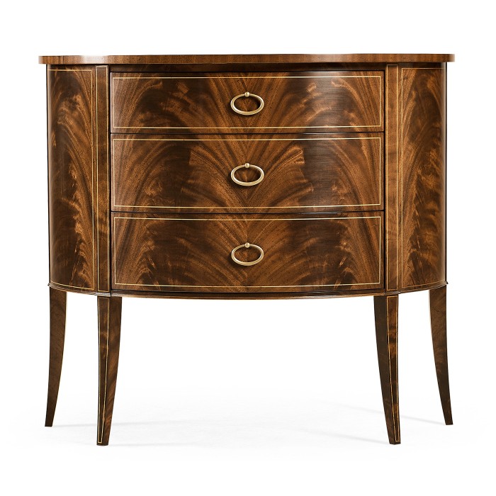 Biedermeier style mahogany demilune cabinet