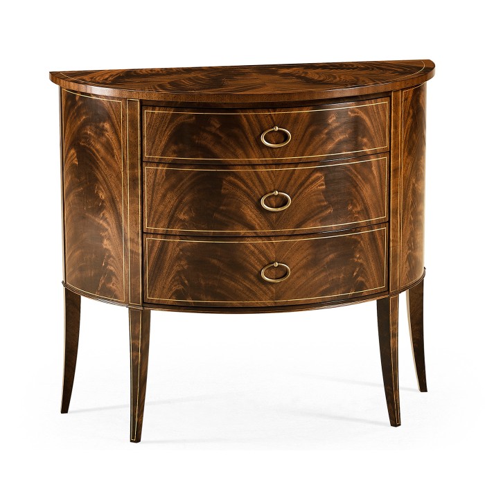 Biedermeier style mahogany demilune cabinet
