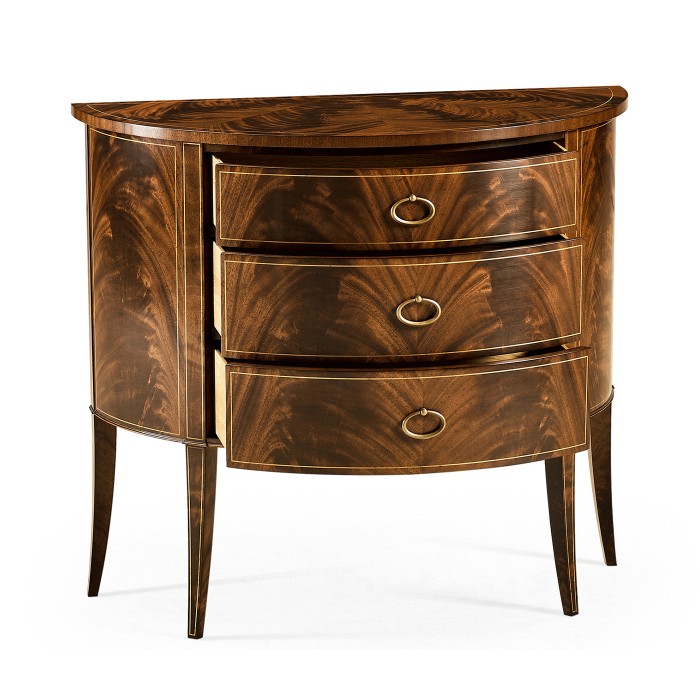Biedermeier style mahogany demilune cabinet