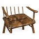Rustic Dark Oak Country Arm Chair with A Dark Antique Chestnut Leather Seat
