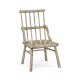 Rustic Grey Oak Country Side Chair With A Dark Grey Leather Seat