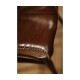 Rustic Natural Oak Country Side Chair With A Antique Chestnut Leather Seat