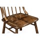 Rustic Dark Oak Country Side Chair With A Dark Antique Chestnut Leather Seat