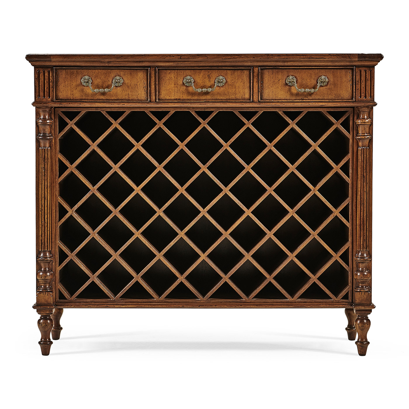 Free Standing Walnut Wine Cabinet