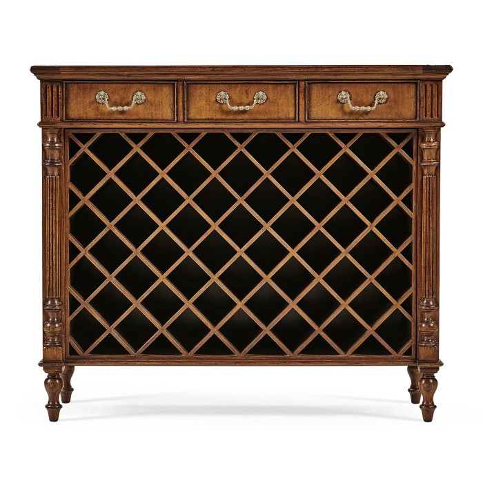 Free Standing Walnut Wine Cabinet