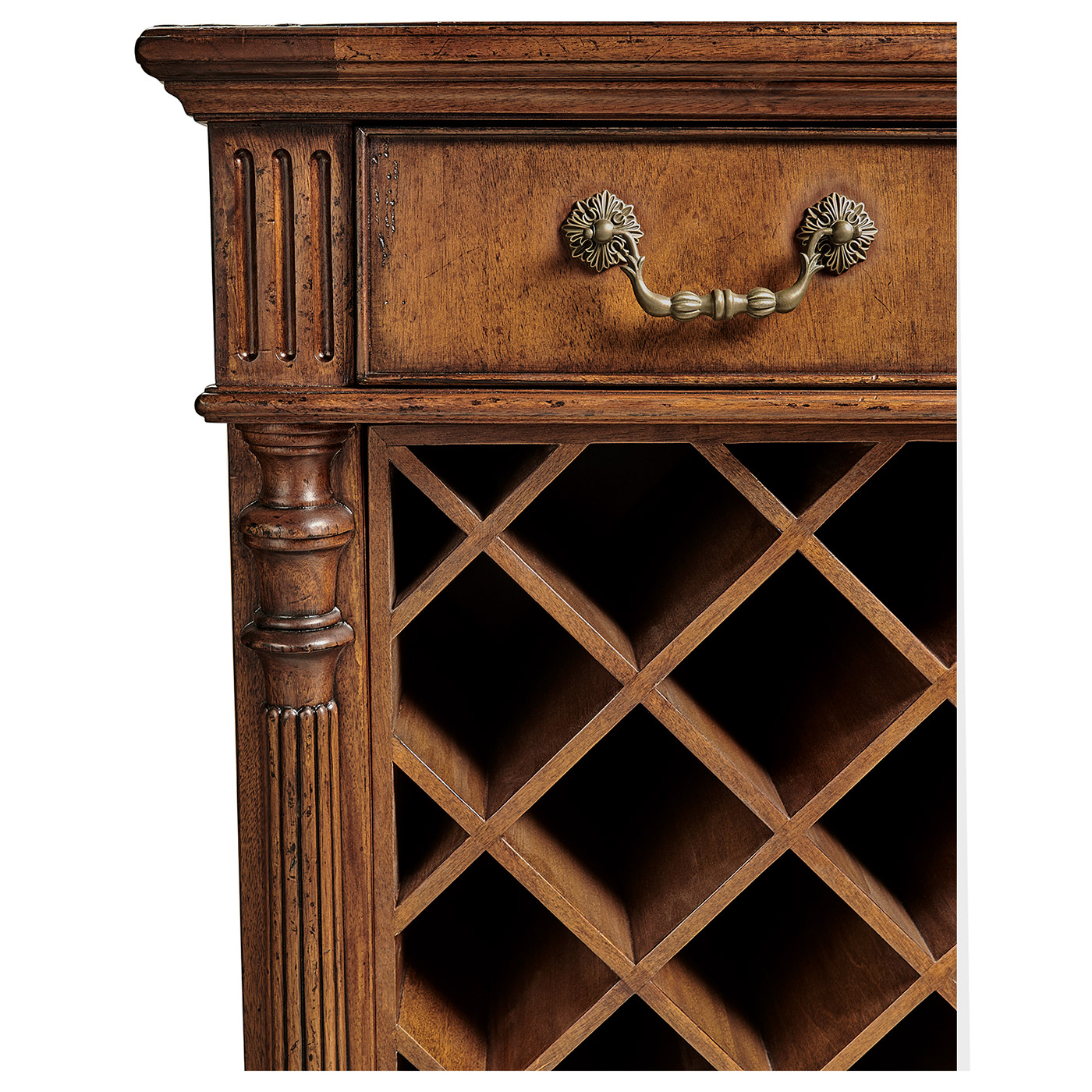 Free Standing Walnut Wine Cabinet