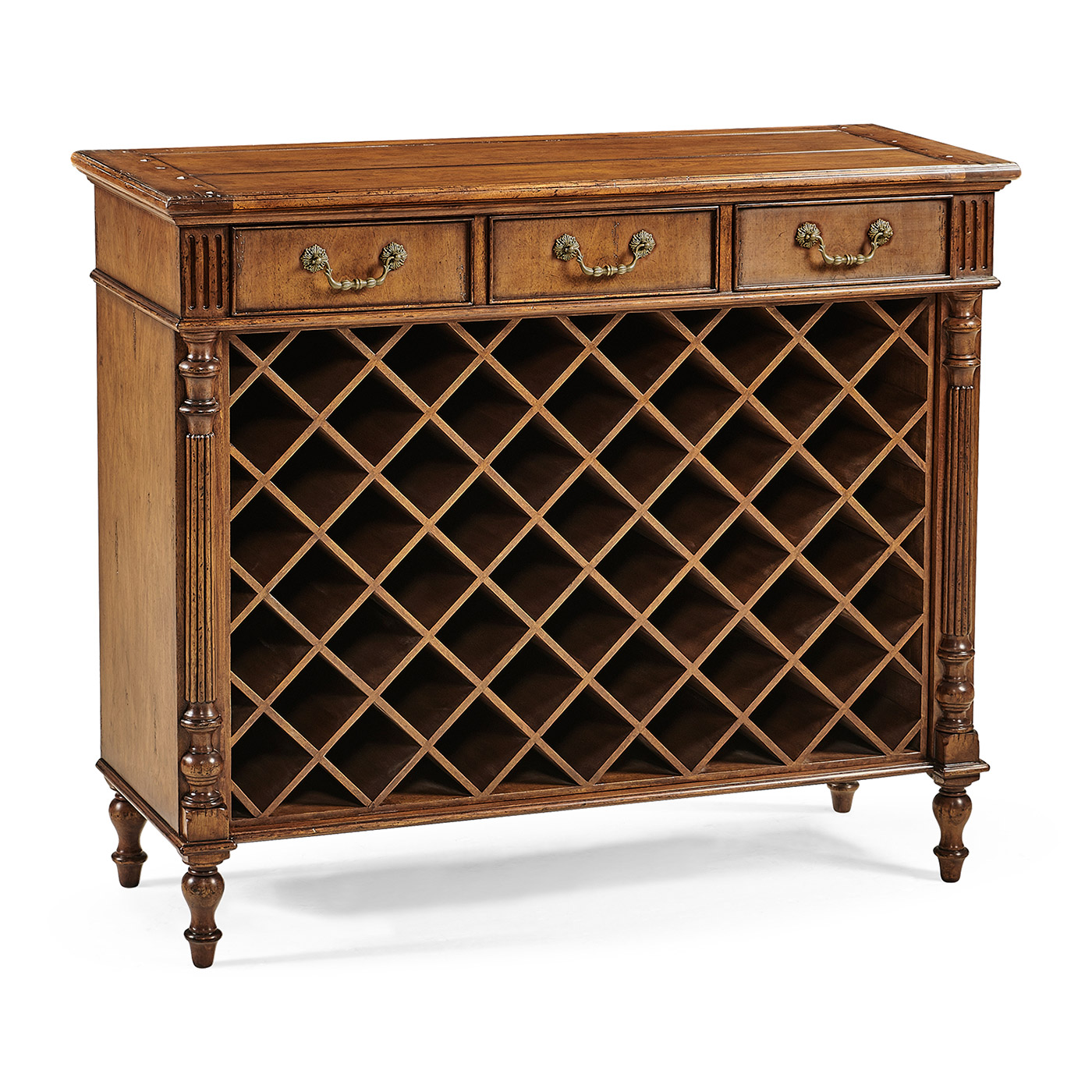 Free Standing Walnut Wine Cabinet