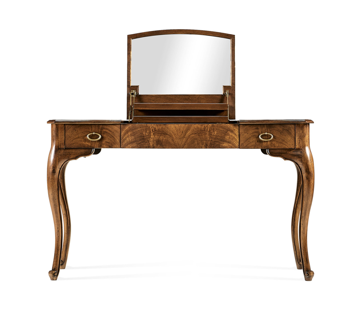 Dressing table with hinged mirror
