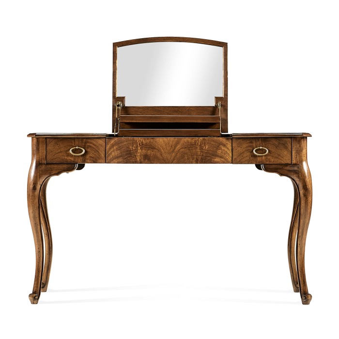 Dressing table with hinged mirror