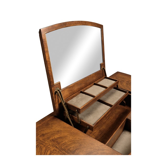Dressing table with hinged mirror