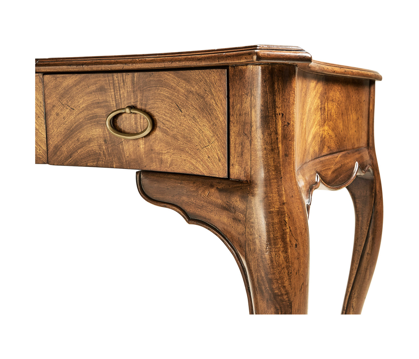 Dressing table with hinged mirror