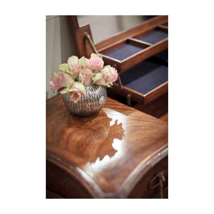 Dressing table with hinged mirror