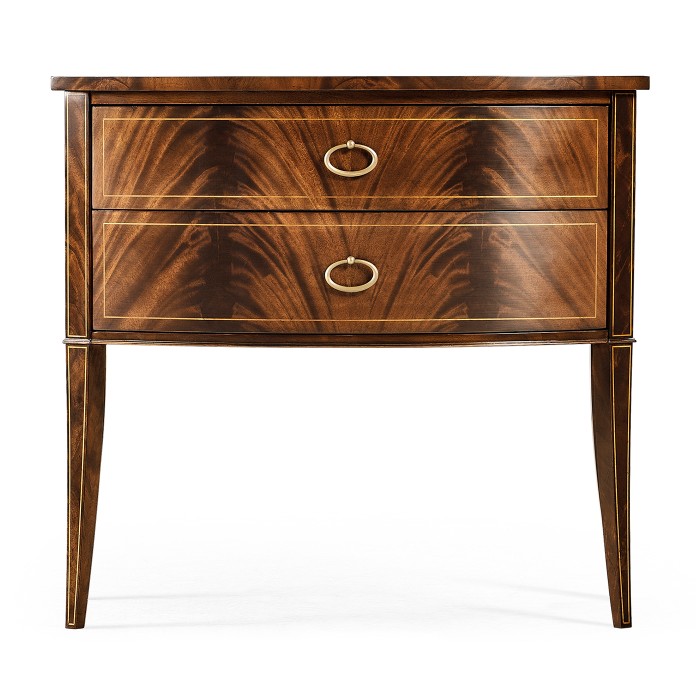 Biedermeier Style Mahogany Bow Front Chest