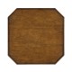Square Walnut Side Table with Brass Capped Feet