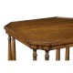 Square Walnut Side Table with Brass Capped Feet