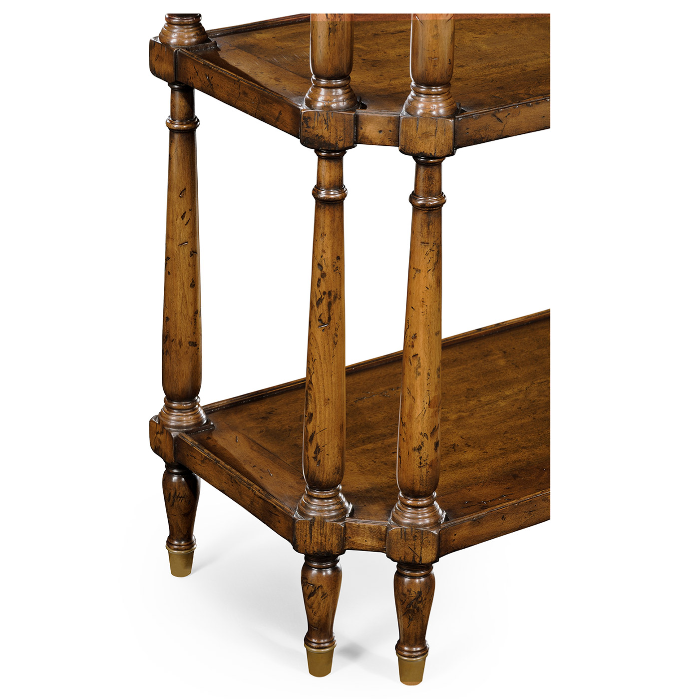 Antique walnut console on baluster legs