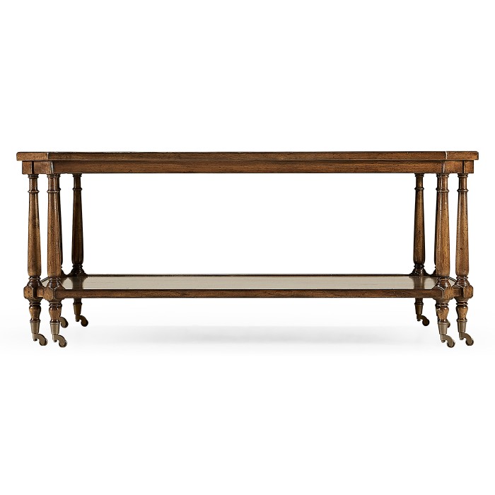 Rectangular Walnut Coffee Table on Castors