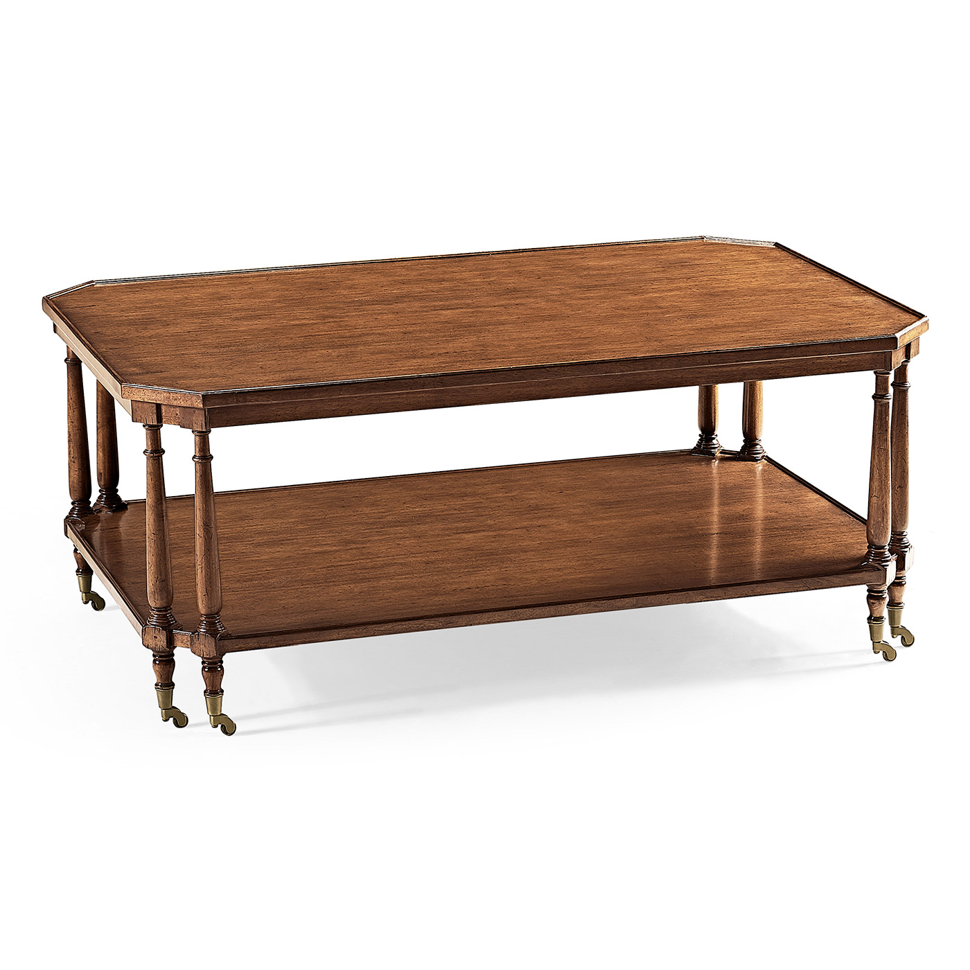 Rectangular Walnut Coffee Table on Castors