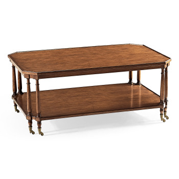 Rectangular Walnut Coffee Table on Castors