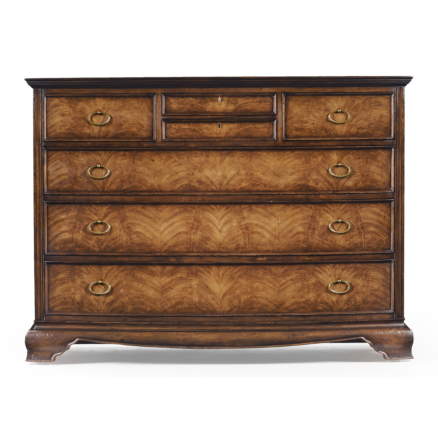 Crotch walnut chest of drawers