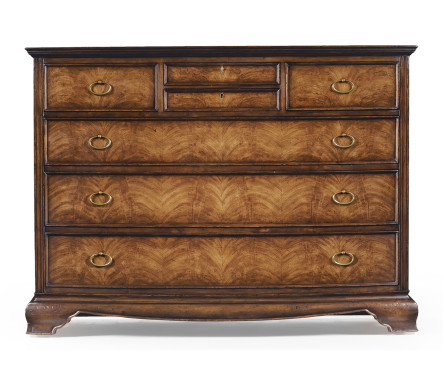 Crotch walnut chest of drawers