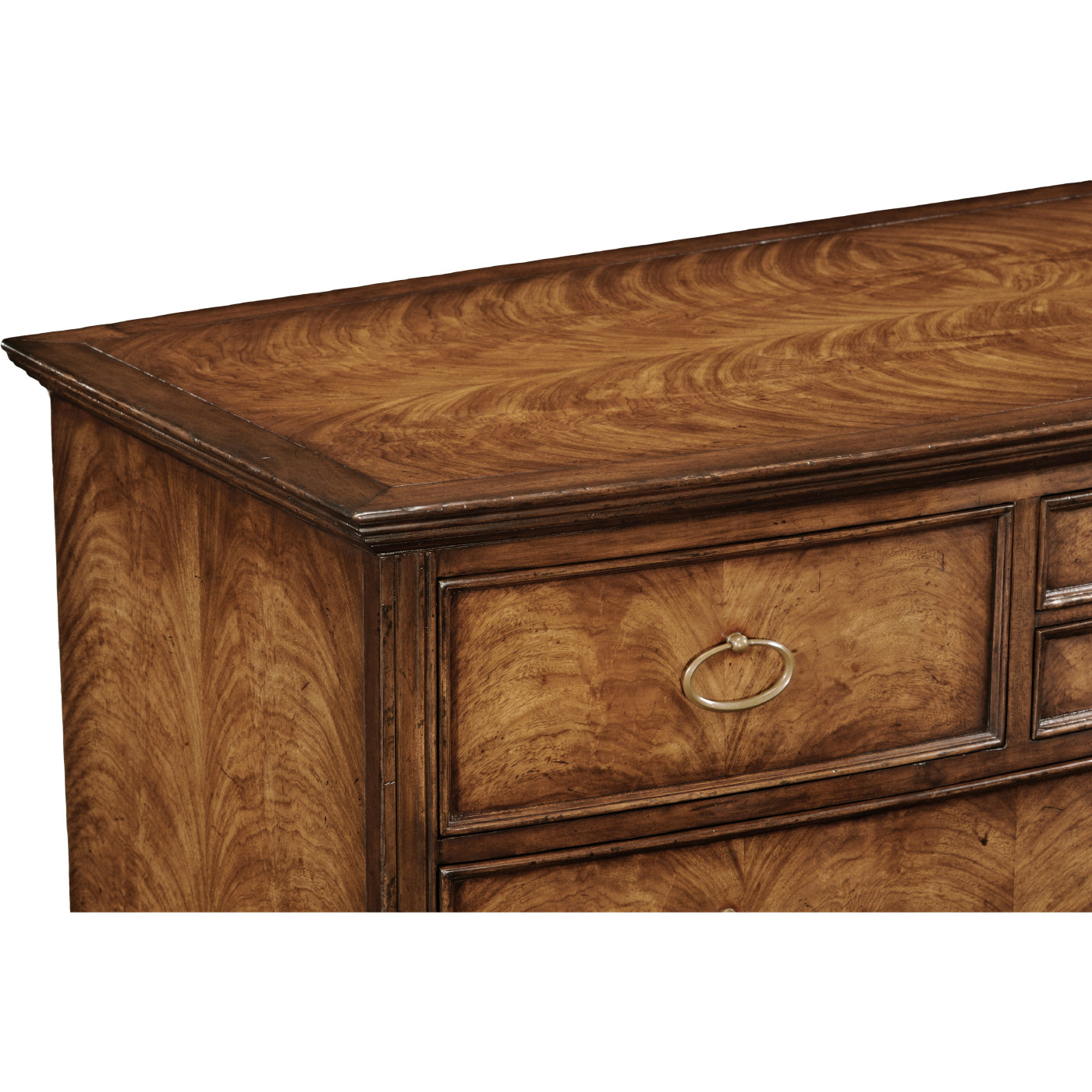 Crotch walnut chest of drawers