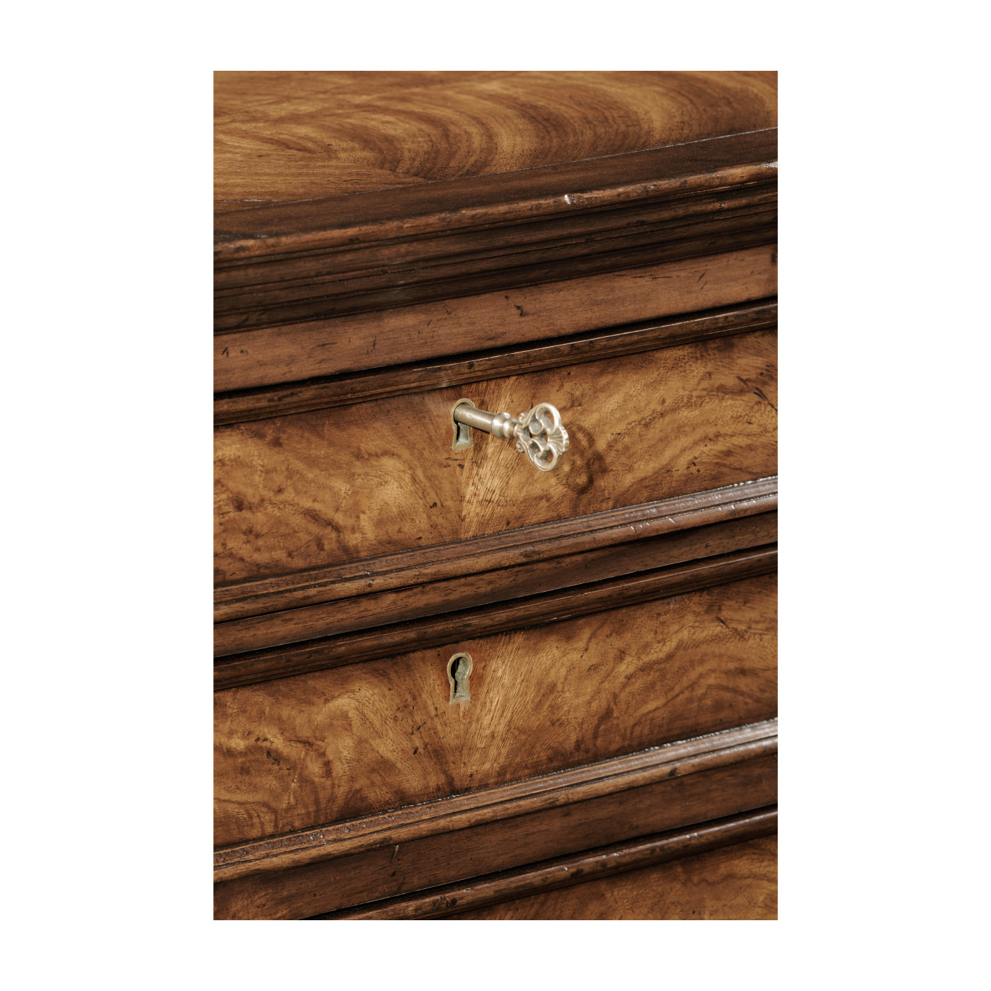Crotch walnut chest of drawers