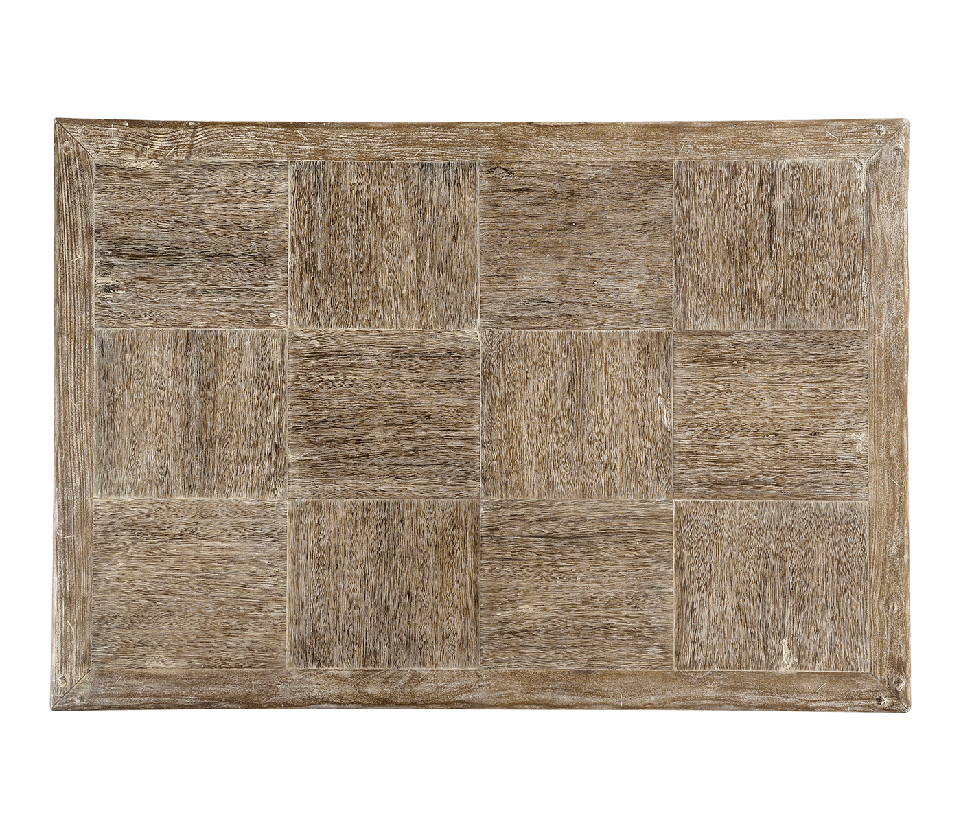 Limed oak & iron coffee table