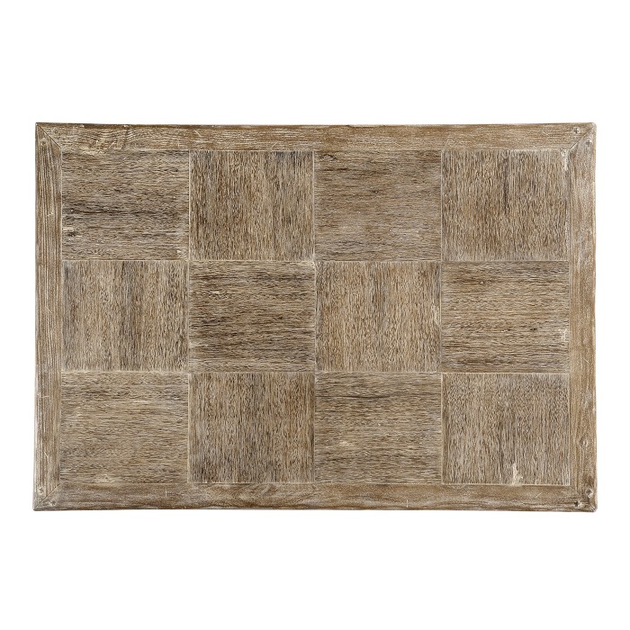 Limed oak & iron coffee table