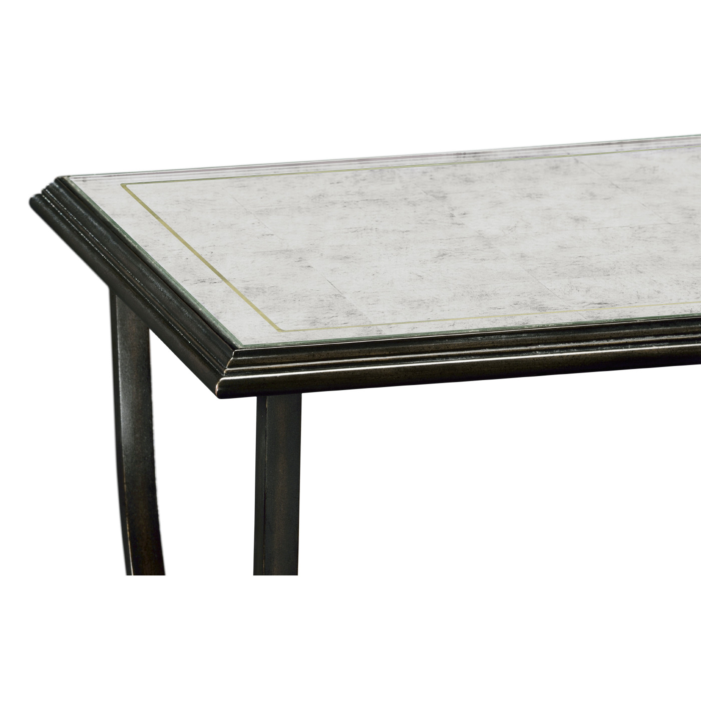 Églomisé & Bronze Iron Rectangular Side Table