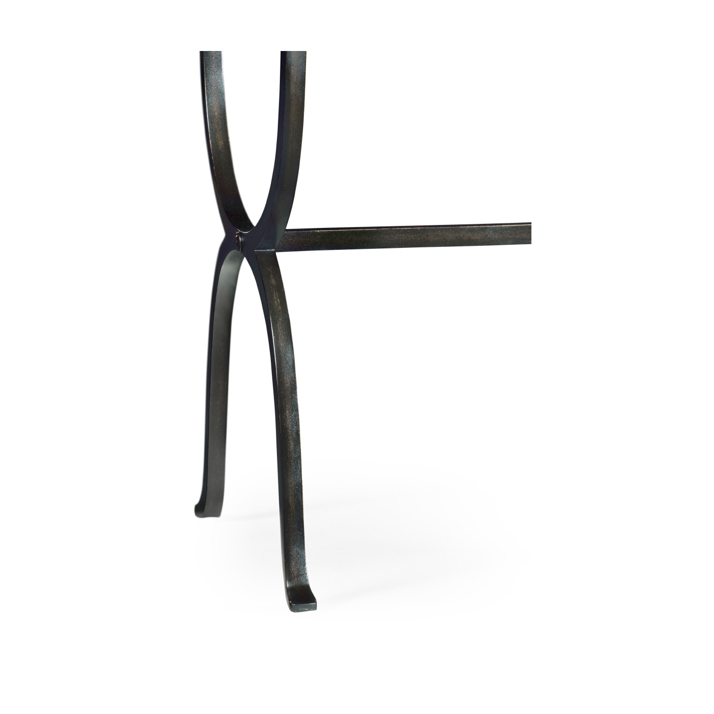 Églomisé & Bronze Iron Rectangular Side Table