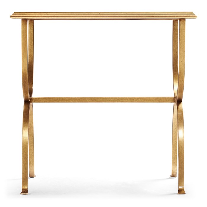 Églomisé & Gilded Iron Rectangular Side Table