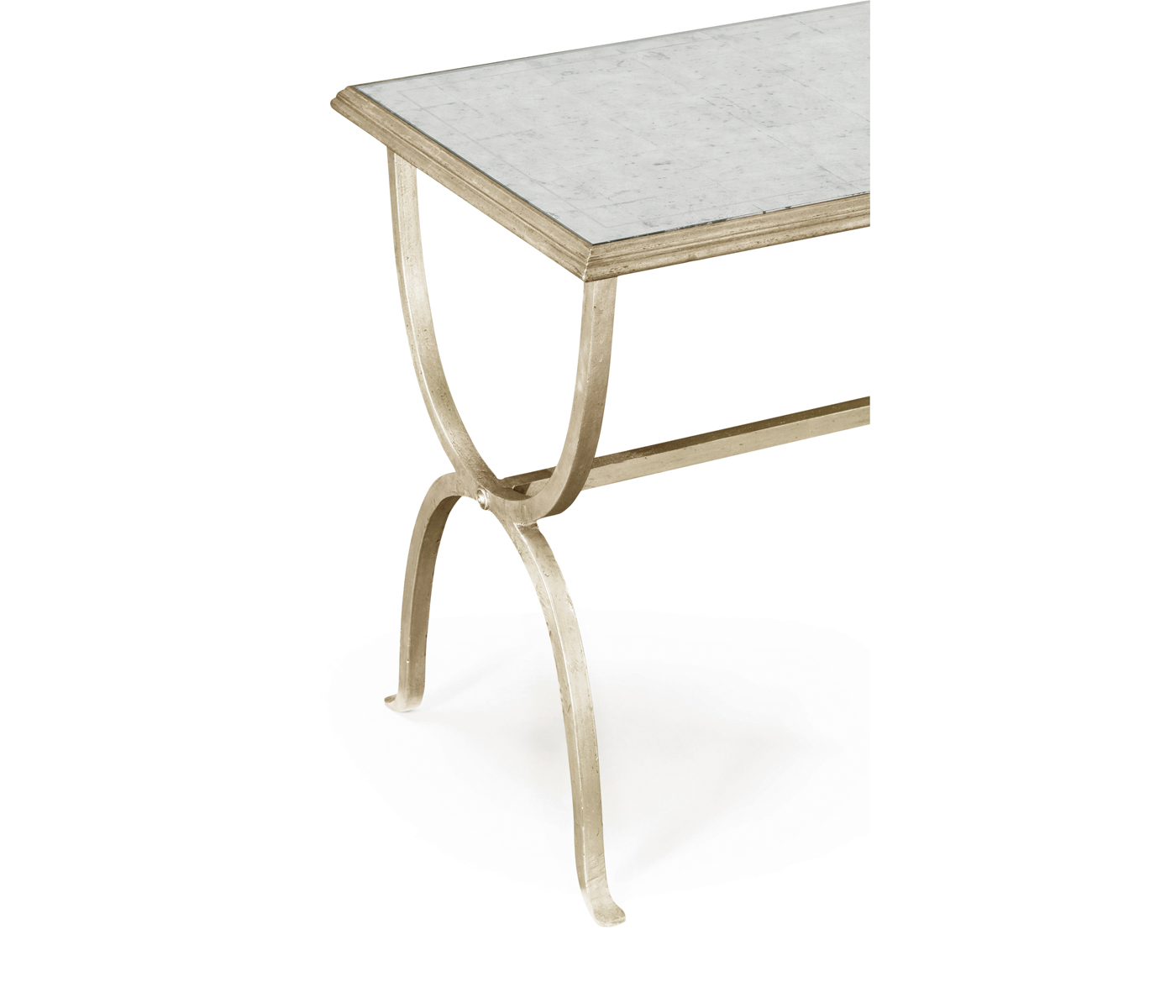 Églomisé & Silver Iron Rectangular Side Table