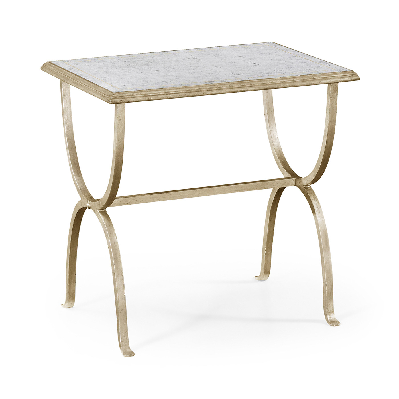 Églomisé & Silver Iron Rectangular Side Table