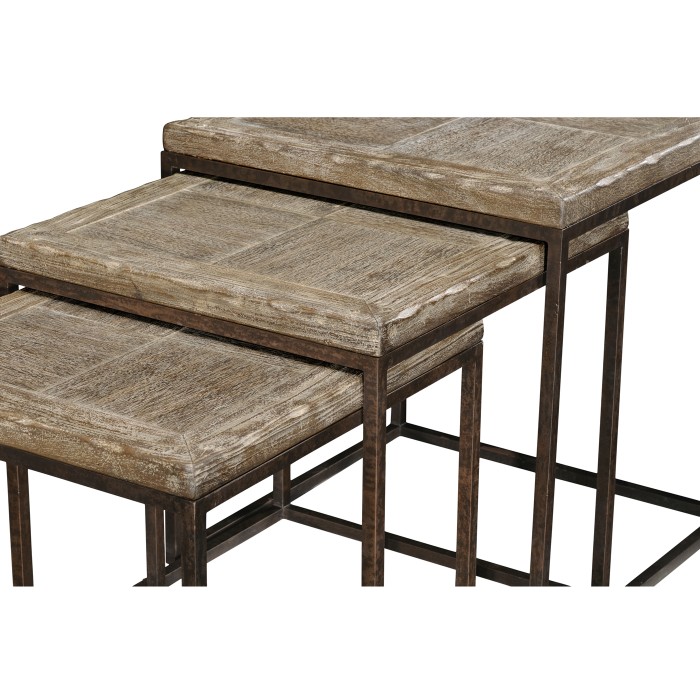 Limed iron nest of tables