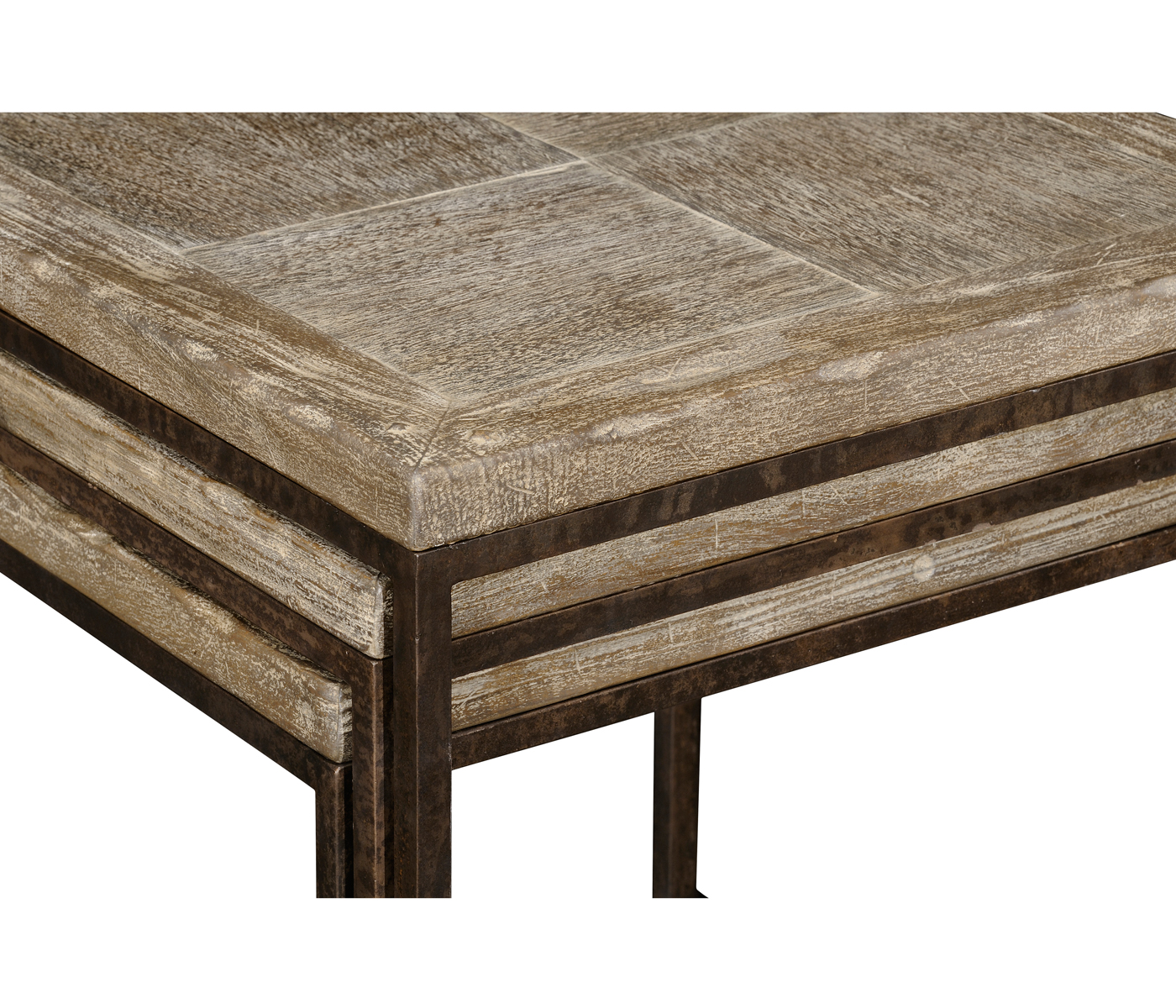 Limed iron nest of tables