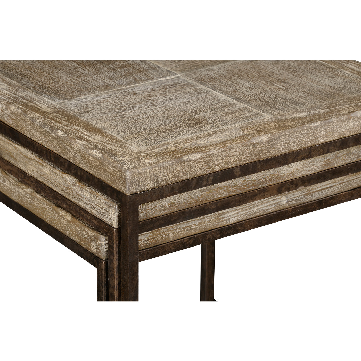 Limed iron nest of tables